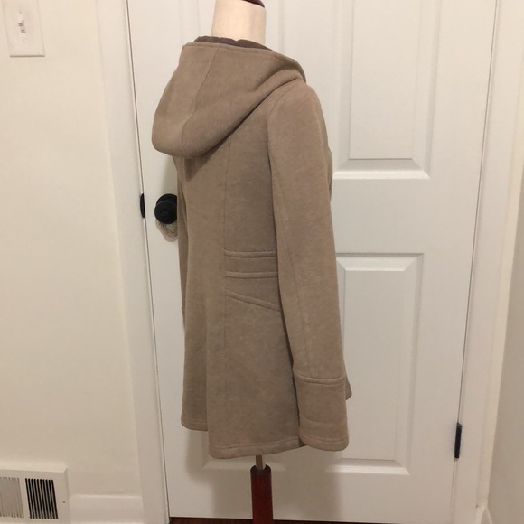 Sebby Collection Taupe Heathered/Nutmeg Colored Hooded Jacket - Size Medium - Picture 4 of 9